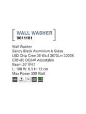 Nova Luce NOVA LUCE WALL WASHER čierny hliník a sklo LED Chip Cree 36W 3000K DC24V nastaviteľné 30st. IP67 Max Power 300W 9011161