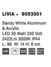 Nova Luce NOVA LUCE nástenné svietidlo nad obrazmi a zrkadlá LIVIA biely hliník a akryl LED 30W 230V 3000K IP44 9053301