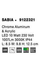 Nova Luce NOVA LUCE nástenné svietidlo SABIA chróm hliník a akryl LED 10W 220-240V 3000K IP44 9122321