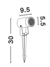 Nova Luce NOVA LUCE vonkajšie svietidlo s bodcom DESTRY čierny hliník a číre sklo plástový difúzor proti oslneniu GU10 1x10W 220-240V bez žiarovky IP54 9136183