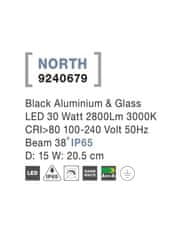 Nova Luce NOVA LUCE vonkajší reflektor NORTH čierny hliník a sklo LED 30W 3000K 100-240V 38st. IP65 9240679