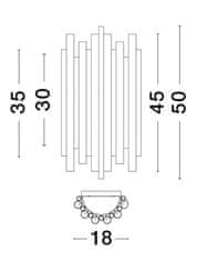 Nova Luce NOVA LUCE nástenné svietidlo BONJOUR zlatý hliník a akryl LED 8x3W 230V lm 3000K IP20 9287917