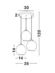 Nova Luce NOVA LUCE závesné svietidlo BENNETT chrómové sklo a kov E27 3x12W 230V IP20 bez žiarovky 9332902