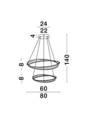 Nova Luce NOVA LUCE závesné svietidlo AURELIA zlatý kov a krištáľ LED 70W 230V 3500K IP20 stmievateľné 9333063