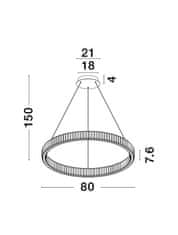 Nova Luce NOVA LUCE závesné svietidlo AURELIA chrómovaný kov a krištáľ LED 47W 230V 3500K IP20 stmievateľné 9333067