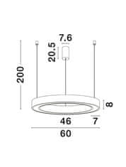 Nova Luce NOVA LUCE závesné svietidlo MORBIDO biely hliník a akryl LED 50W 230V 2700K - 4000K IP20 vr. diaľkového ovládania stmievateľné Tuya 9345638