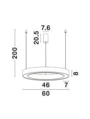 Nova Luce NOVA LUCE závesné svietidlo MORBIDO čierny hliník a akryl LED 50W 230V 2700K - 4000K IP20 vr. diaľkového ovládania stmievateľné Tuya 9345639