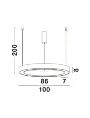 Nova Luce NOVA LUCE závesné svietidlo MORBIDO biely hliník a akryl LED 80W 230V 2700K - 4000K IP20 vr. diaľkového ovládania stmievateľné Tuya 9345644