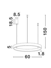 Nova Luce NOVA LUCE závesné svietidlo ELOWEN biely hliník a silikón LED 60W 3000K stmievateľné 9345659