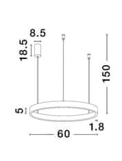 Nova Luce NOVA LUCE závesné svietidlo ELOWEN brúsený zlatý hliník a silikón LED 60W 3000K stmievateľné 9345661