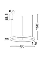 Nova Luce NOVA LUCE závesné svietidlo ELOWEN brúsený zlatý hliník a silikón LED 80W 3000K stmievateľné 9345665