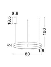 Nova Luce NOVA LUCE závesné svietidlo ELOWEN čierny hliník a silikón LED 80W 3000K stmievateľné 9345664