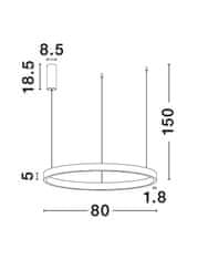 Nova Luce NOVA LUCE závesné svietidlo ELOWEN brúsený šampaň strieborný hliník a silikón LED 80W 3000K stmievateľné 9345666