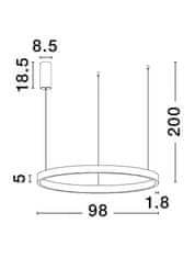 Nova Luce NOVA LUCE závesné svietidlo ELOWEN brúsený zlatý hliník a silikón LED 100W 3000K stmievateľné 9345669