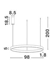 Nova Luce NOVA LUCE závesné svietidlo ELOWEN biely hliník a silikón LED 100W 3000K stmievateľné 9345667