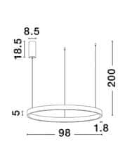 Nova Luce NOVA LUCE závesné svietidlo ELOWEN čierny hliník a silikón LED 100W 3000K stmievateľné 9345668