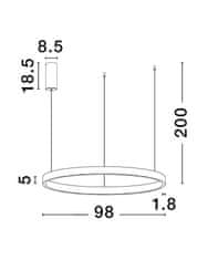 Nova Luce NOVA LUCE závesné svietidlo ELOWEN brúsený šampaň strieborný hliník a silikón LED 100W 3000K stmievateľné 9345670