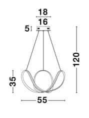 Nova Luce NOVA LUCE závesné svietidlo APUS čierny hliník a akryl LED 45W 230V 3000K IP20 stmievateľné 9348053