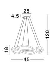 Nova Luce NOVA LUCE závesné svietidlo JINAL LED závesné svietidlo čierny kov, hliník a silikón 3000K 40W IP20 stmievateľné 9348101