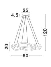 Nova Luce NOVA LUCE závesné svietidlo JINAL LED závesné svietidlo čierny kov, hliník a silikón 3000K 50W IP20 stmievateľné 9348102