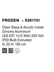 Nova Luce NOVA LUCE závesné svietidlo FROZEN číre sklo a akryl vo vnútri chrómovaný hliník E27 1x12W IP20 bez žiarovky 9361741