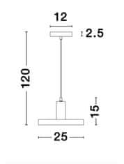 Nova Luce NOVA LUCE závesné svietidlo GARNI čierny kov zvonku zlatá vo vnútri čierny PVC kábel E27 1x12W 230V IP20 bez žiarovky 9417053