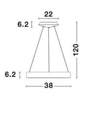 Nova Luce NOVA LUCE závesné svietidlo RANDO THIN brúsený zlatý hliník a akryl LED 30W 230V 3000K IP20 stmievateľné 9453432