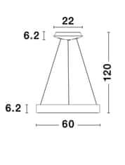 Nova Luce NOVA LUCE závesné svietidlo RANDO THIN brúsený kávovo hnedý hliník a akryl LED 50W 230V 3000K IP20 stmievateľné 9453455