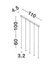 Nova Luce NOVA LUCE závesné svietidlo GOCCIO čierny hliník a oceľ čierny kábel LED 5x7W 230V 3000K IP20 9504001