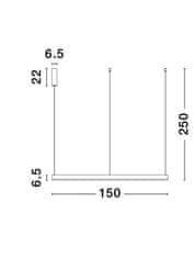 Nova Luce NOVA LUCE závesné svietidlo ELGEMA LED hliník a akryl čierna 80W 2700K-6000K 220-240V, CCT a stmievateľné, IP20 9530222