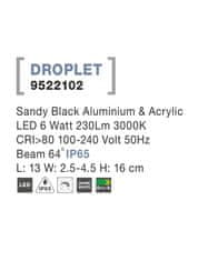 Nova Luce NOVA LUCE vonkajšie nástenné svietidlo DROPLET čierny hliník a akryl LED 6W 3000K 100-240V 64st. IP65 9522102