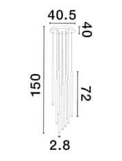 Nova Luce NOVA LUCE závesné svietidlo DANDIA čierny hliník LED závesné svietidlo 60W 3000K stmievateľné 9540204