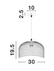 Nova Luce NOVA LUCE závesné svietidlo LYRON matný biely kov prírodné drevo E27 1x12W 230V IP20 bez žiarovky 9555802