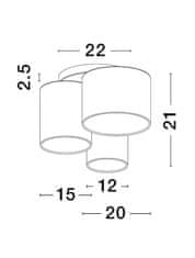 Nova Luce NOVA LUCE stropné svietidlo BRYSON biela kovovová základňa bielej, čiernej a šedej tienidlo E27 3x12W 230V IP20 bez žiarovky 9555805