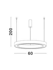 Nova Luce NOVA LUCE závesné svietidlo STING LED hliník a akryl biela Epistar SMD2835 40W 3000K Eaglerise TRIAC driver D60 H200 120st. IP20 stmievateľné 9558600