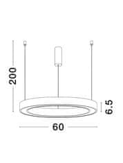 Nova Luce NOVA LUCE závesné svietidlo ELOWEN LED hliník a akryl čierna Epistar SMD2835 40W 3000K stmievateľné D60 H200 120st. IP20 9558601