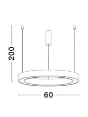 Nova Luce NOVA LUCE závesné svietidlo STING LED hliník a akryl bronz Epistar SMD2835 40W 3000K Eaglerise TRIAC driver D60 H200 120st. IP20 stmievateľné 9558602