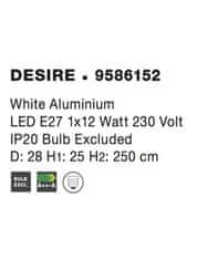 Nova Luce NOVA LUCE závesné svietidlo DESIRE biely hliník E27 1x12W 230V IP20 bez žiarovky 9586152