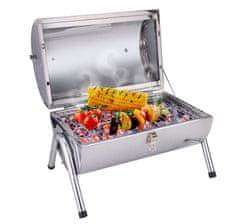 BBQ Collection Gril na drevené uhlie skladacia nerez 34 cm x 22 cm