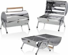 BBQ Collection Gril na drevené uhlie skladacia nerez 34 cm x 22 cm