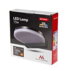 Maclean LED lampa, čierna, 15W, IP65, 1300lm, neutrálna biela (4000K) MCE346 B
