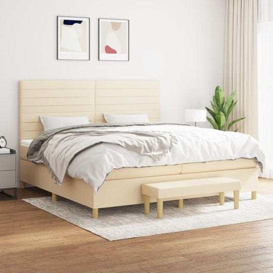 Petromila vidaXL Boxspring posteľ s matracom krémová 200x200 cm látka