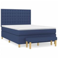 Petromila vidaXL Boxspring posteľ s matracom modrý 140x190 cm látka