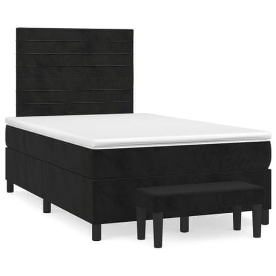 shumee Boxspring posteľ s matracom čierna 120x190 cm zamat