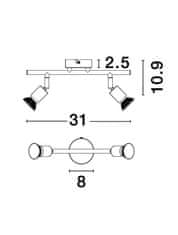 Nova Luce NOVA LUCE bodové svietidlo LUP saténový zlatý kov GU10 2x5W 230V IP20 bez žiarovky 960002