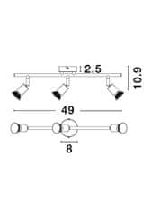 Nova Luce NOVA LUCE bodové svietidlo LUP saténový čierny kov GU10 3x5W 230V IP20 bez žiarovky 960007