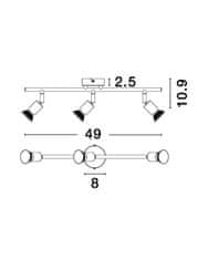 Nova Luce NOVA LUCE bodové svietidlo LUP saténový zlatý kov GU10 3x5W 230V IP20 bez žiarovky 960003