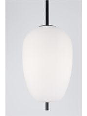 Nova Luce NOVA LUCE závesné svietidlo LATO čierny kov a opálové sklo E27 1x12W 230V IP20 bez žiarovky 9624073