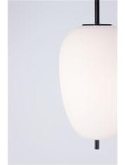 Nova Luce NOVA LUCE závesné svietidlo LATO čierny kov a opálové sklo E27 1x12W 230V IP20 bez žiarovky 9624073