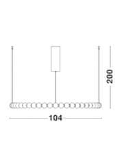 Nova Luce NOVA LUCE závesné svietidlo PERLA zlatý kov a opálové sklo LED 96W 230V 3000K IP20 vr. diaľkového ovládania stmievateľné 9695232